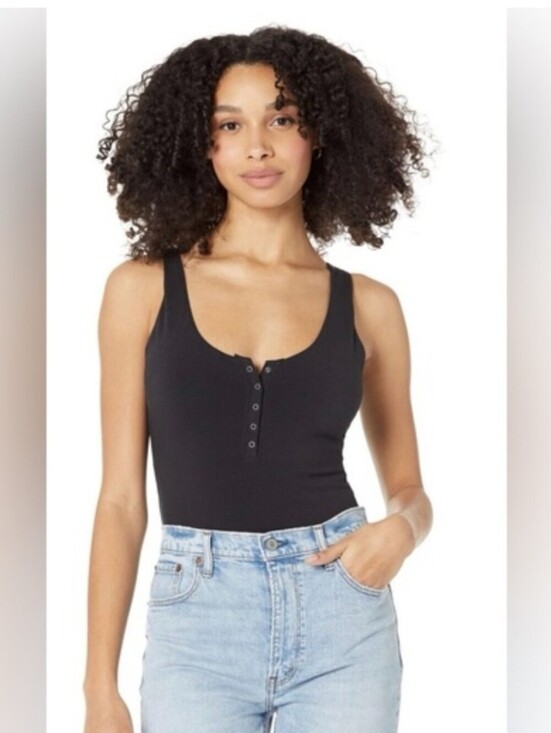 Abercrombie & Fitch Tops - Abercrombie & Fitch Black Ribbed Henley Bodysuit